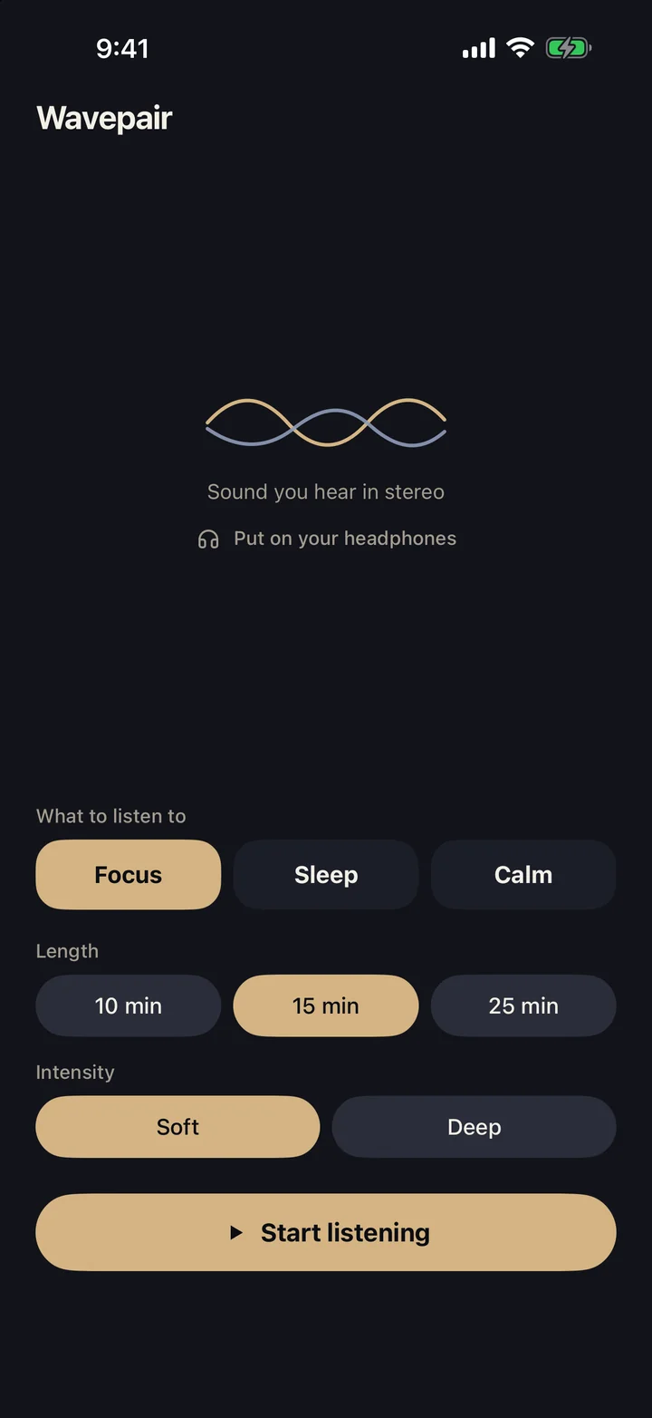 Choosing a sound on the home screen